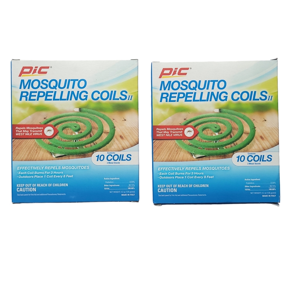 Pic Mosquito Repelling Coils 2 Box of 10 (Total 20 Coils) New Sealed C-10-12 NIB